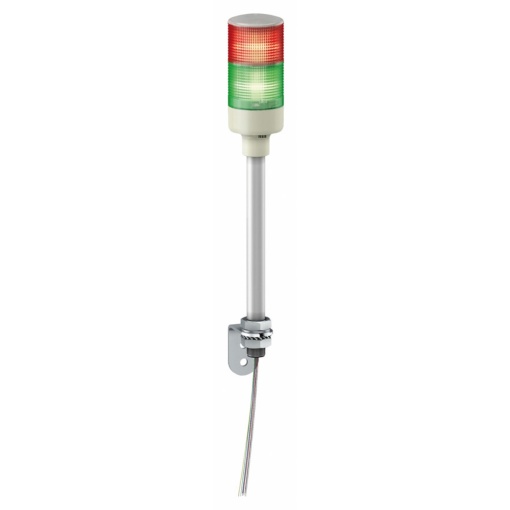 Baliza de sinalização monolítica, Harmony XVG, 60mm, verde vermelho, luz fixa, montagem em tubo de alumínio e suporte em L, IP23, 24V CACC