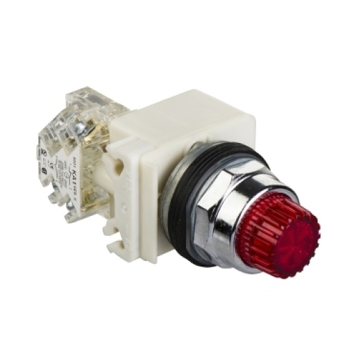 Botão de pressão iluminado vermelho ø 30  mola  24 v  1 oc