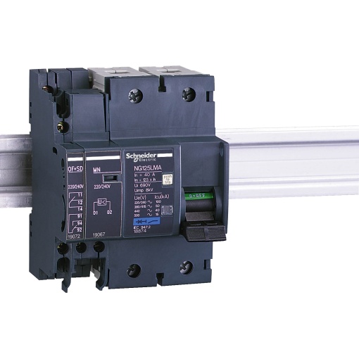 contacto auxiliar de circuito aberto e de defeito, Acti9 NG125, 1 CA  1 SD, 220 VCA a 240 VCA máx. 6 A, 415 VCA máx. 3 A