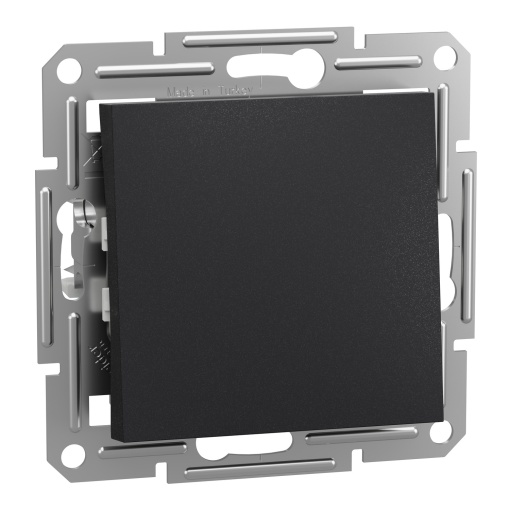 Asfora - Interruptor de 1 polo e 2 vias, terminais sem parafusos, sem quadro, antracite
