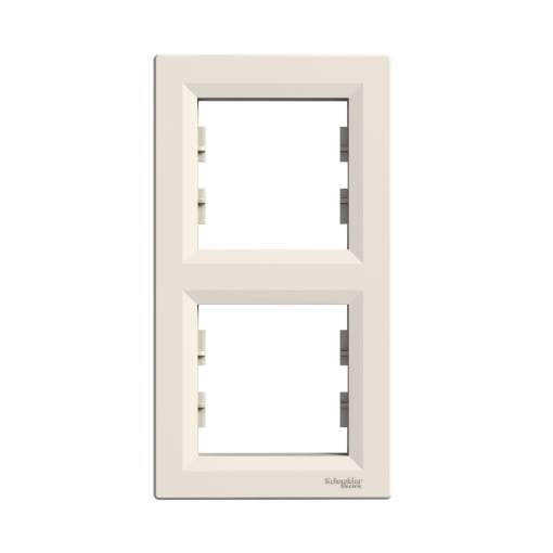 Asfora - quadro vertical de 2 tomadas - creme