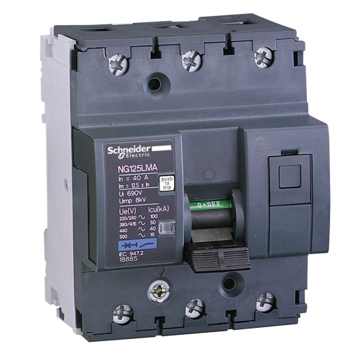 Miniature circuit-breaker, Acti9 NG125LMA, 3P, 12.5 A, MA curve, 50 kA IEC 60947-2