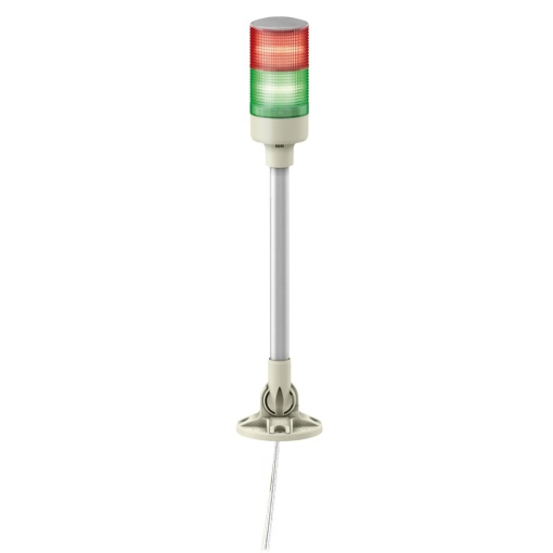 Baliza de sinalização monolítica, Harmony XVG, 60mm, verde vermelho, luz fixa, montagem em tubo de alumínio e suporte dobrável, IP40, 24V CACC