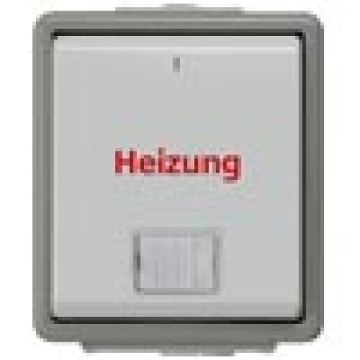 DELTA fläche IP44 surfacem heating emergency OFF switch with window and LED