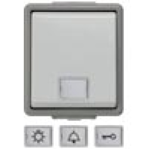 DELTA fläche IP44 surfacem pushbutton with white window and LED insert 1p