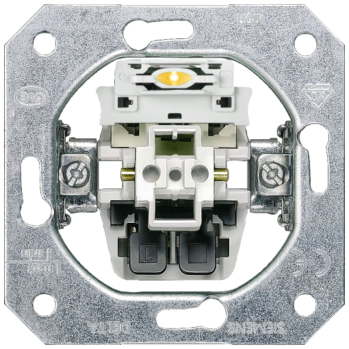 DELTA insert flushm switch with pilot lamp for ONOFF switching with LED in