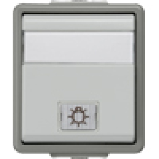 DELTA fläche IP44 surfacem twoway switch with window labeling field and L