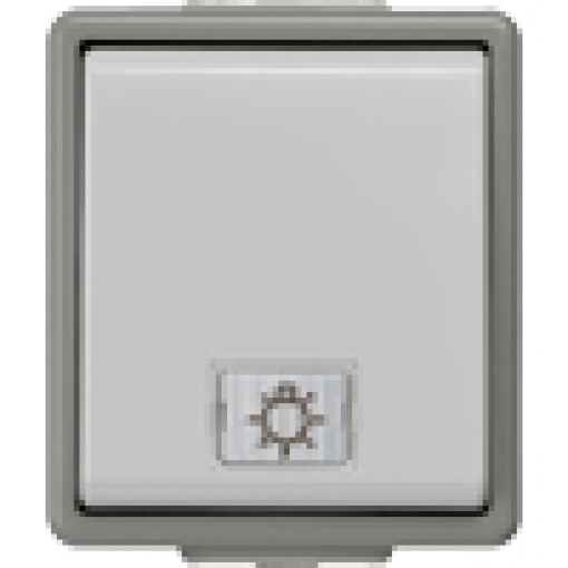 DELTA fläche IP44 surfacem pushbutton with window and LED insert 1pole 1 NO