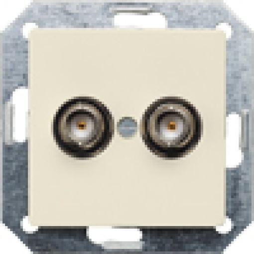 DELTA isystem BNC plugin socket double 75 ohm electric white