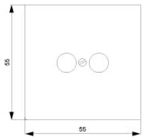 DELTA isystem cover plate for subminiature connectors titanium white
