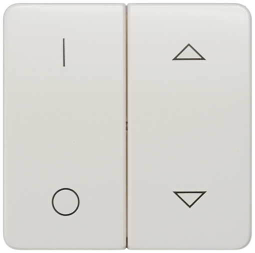 DELTA profil rocker with IO and shutterblind symbols for OFF switch titani