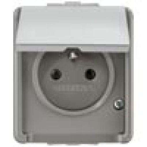 DELTA fläche IP44 surfacem SCHUKO socket outlet single with grounding pin