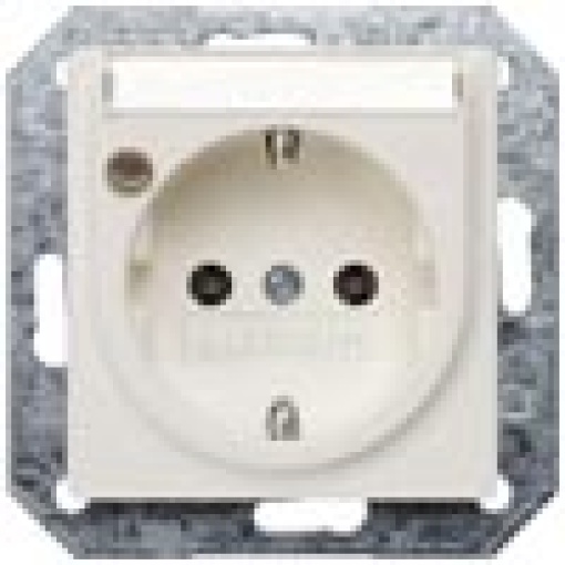 DELTA isystem socket outlet with labeling field and status indicator titani