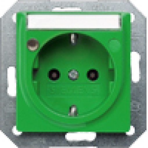 DELTA isystem socket outlet with labeling field and status indicator green 