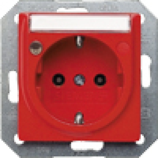 DELTA isystem socket outlet with labeling field and status indicator orange