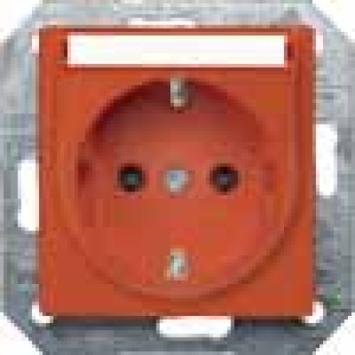 DELTA isystem SCHUKO socket outlet with labeling field orange