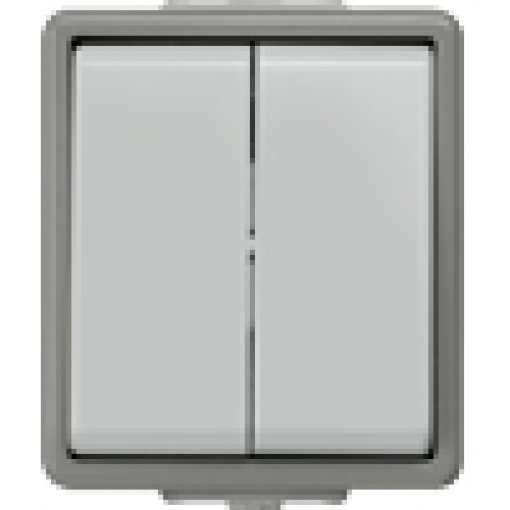 DELTA fläche IP44 surfacem double twoway switch double