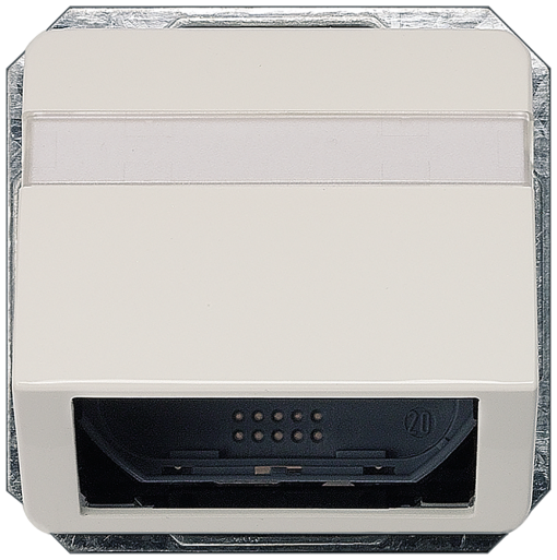 DELTA profil inclined outlet for fiberoptic cable titanium white