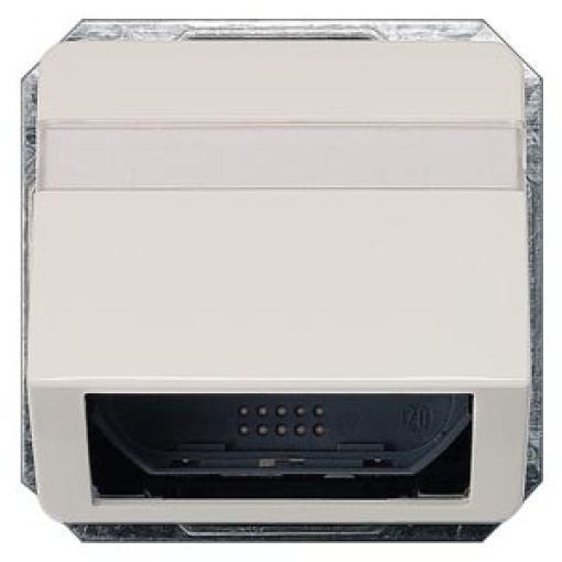 DELTA profil inclined outlet for fiberoptic cable titanium white