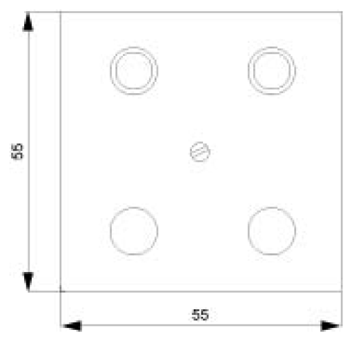 DELTA isystem cover plate for TVRFSAT 4hole symmetrical titanium white