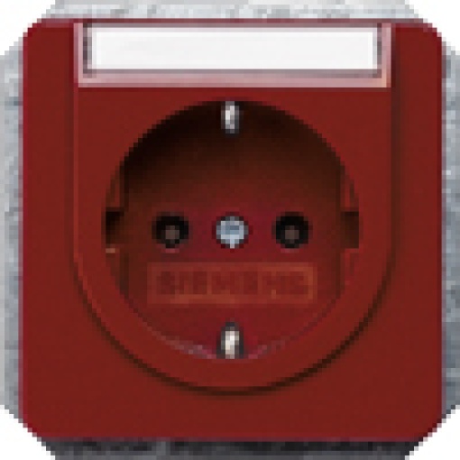 DELTA profil SCHUKO socket outlet with labeling field red