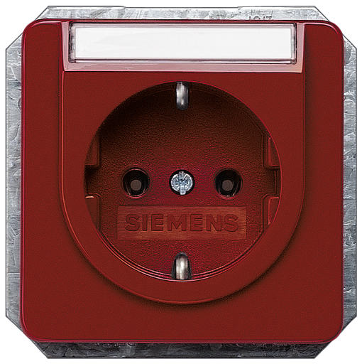 DELTA profil SCHUKO socket outlet with labeling field red