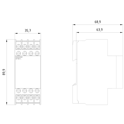 Undercurrent relay T5570 230 V AC 151015 A 1phase with transparent cap