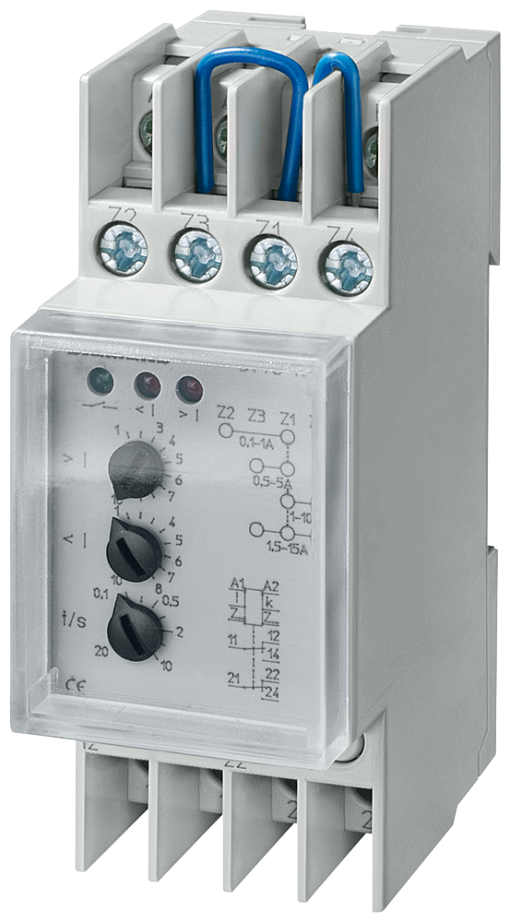 Underovercurrent relay T5570 230 V AC 151015 A 1phase with transparent cap