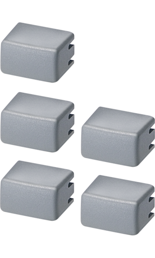 Set of caps for pushbutton 5TE48 set with 5x each graynontransparent