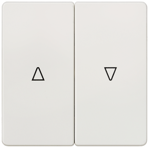 DELTA isystem rocker double with shutterblind UpDown symbols titanium white
