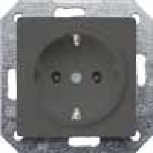 DELTA isystem SCHUKO socket outlet carbon metallic