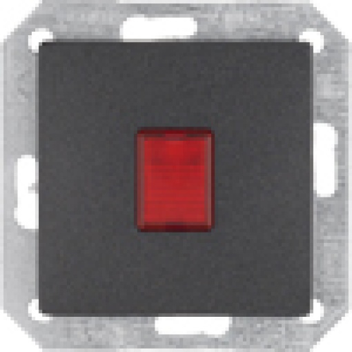 DELTA isystem light signal with red window and glow lamp 250V carbon metallic