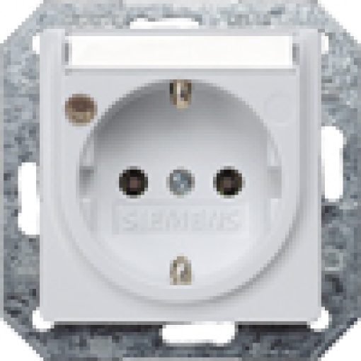 DELTA isystem socket outlet with labeling field and status indicator alumin