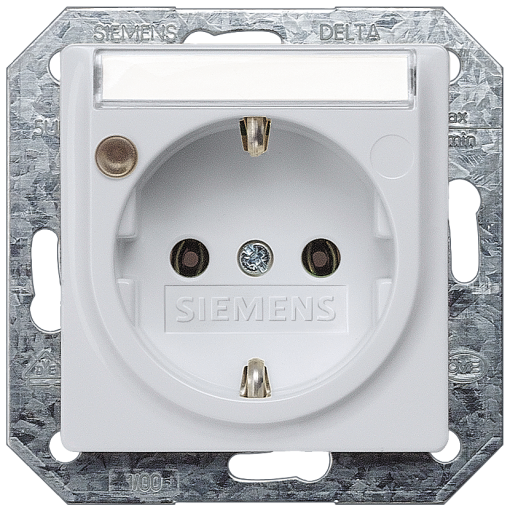 DELTA isystem socket outlet with labeling field and status indicator alumin