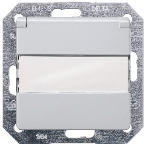 DELTA isystem socket outlet with hinged lidlabeling field and incr touch p