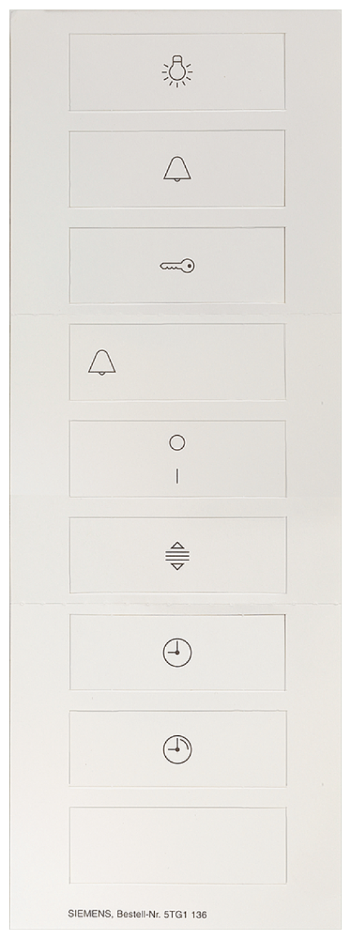 DELTA isystem sheet of pictographs for single rocker with labeling field