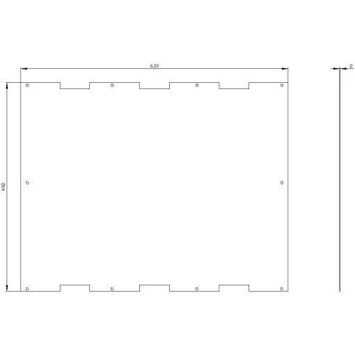 ALPHA mounting panel W 500 mm H 750 mm cabinetheight without
