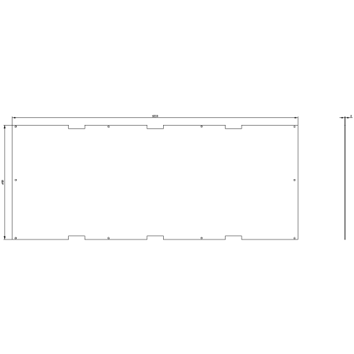 ALPHA mounting panel W 500 mm H 1350 mm cabinetheight without