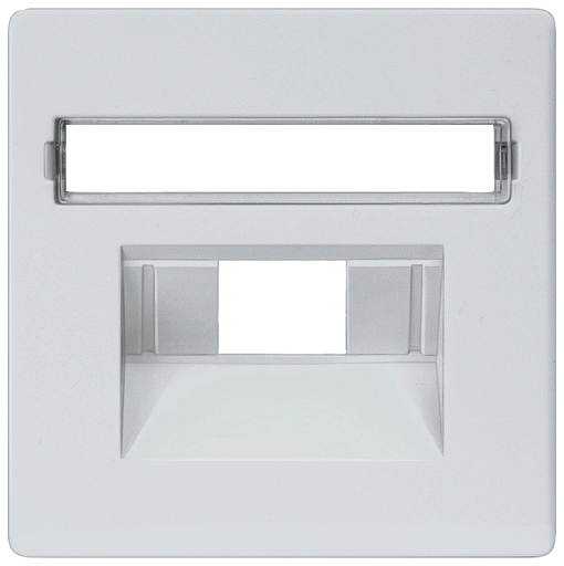 DELTA isystem cover plate for UAE connection socket with labeling field alu