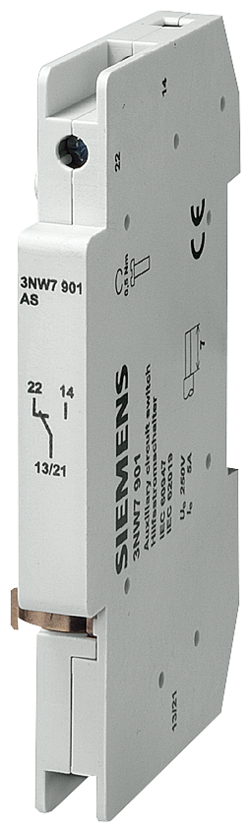 Auxiliary switch 1CO for cylindrical fuse base sz 22 x 58 mm