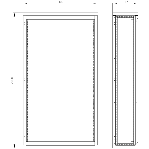 ALPHA 1600 DIN adapter set for modular distribution board H2000 W1100 D400