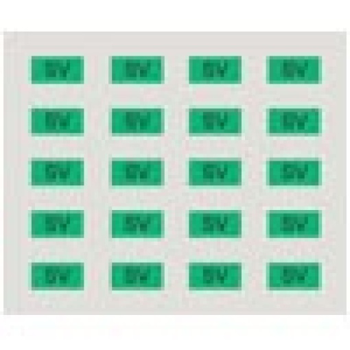 Labeling sheet with 20 adhesive labels in green for marking
