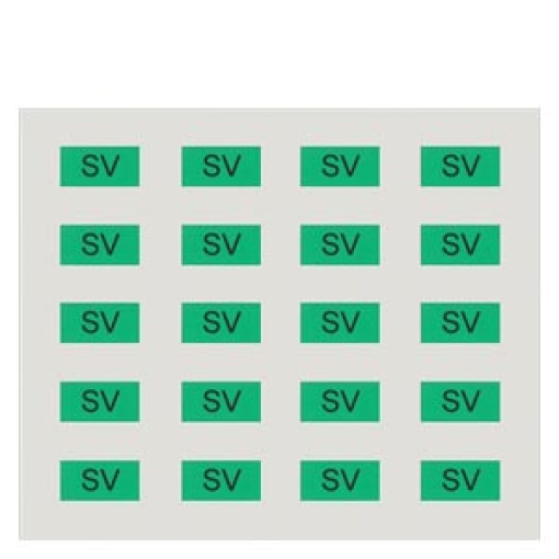 Labeling sheet with 20 adhesive labels in green for marking