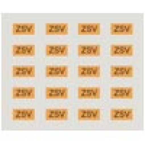 Labeling sheet with 20 adhesive labels in orange for marking
