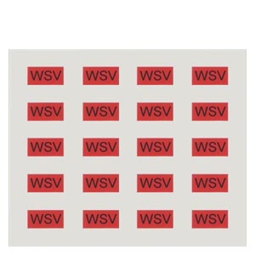 Labeling sheet with 20 adhesive labels in red for marking