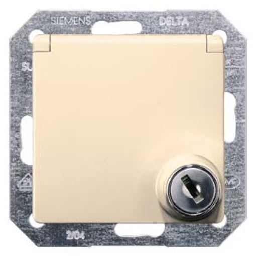 DELTA isystem socket outlet with hinged lid incr touch protection and lock