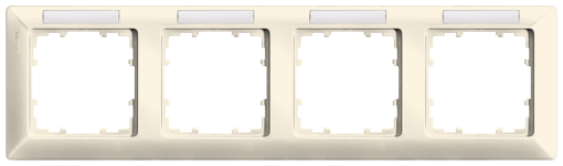 DELTA line electric white frame quadruple with labeling field horizontal