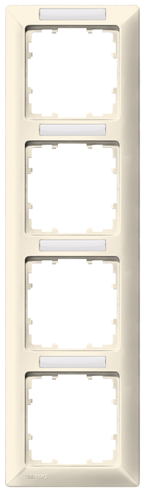 DELTA line electric white frame quadruple with labeling field vertical