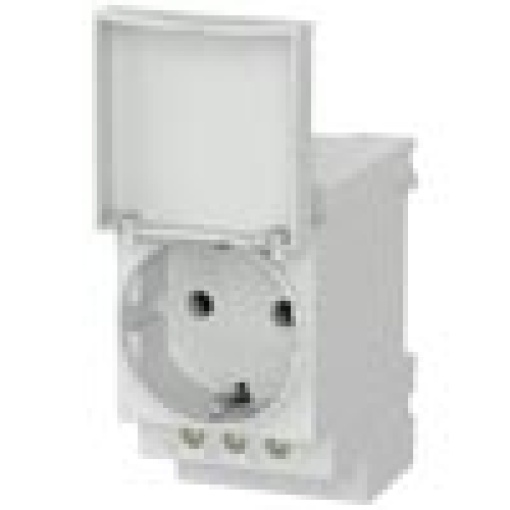 SCHUKO socket outlet 16 A with cover acc to DIN VDE 0620 for installation in