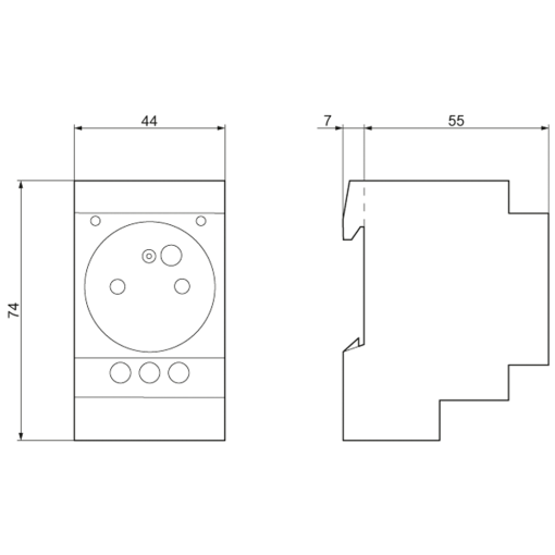 Socket outlet 16A with ground pin acc to CEE 7 for installation in distribut